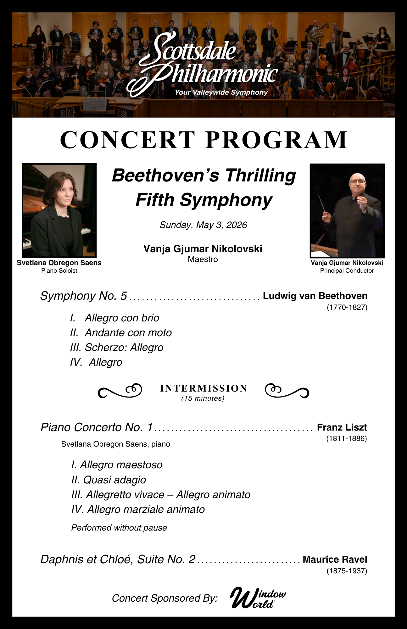 Program Symphony Concert Program - Scottsdale Philharmonic